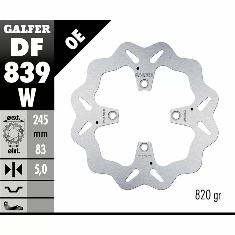 Galfer DF839W Brake Disco Wave Fixed