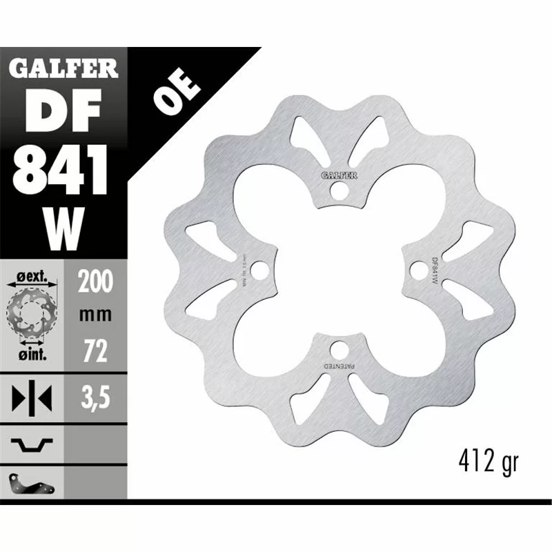 Galfer DF841W Brake Disco Wave Fixed