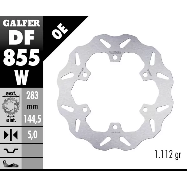 Galfer DF855W Brake Disc Wave Fixed
