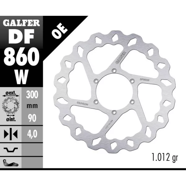 Galfer DF860W Brake Disc Wave Fixed