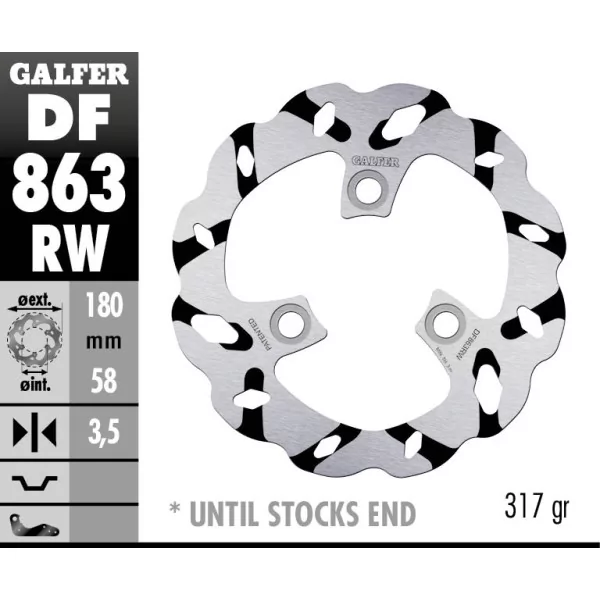 Galfer DF863RW Brake Disc Wave Fixed