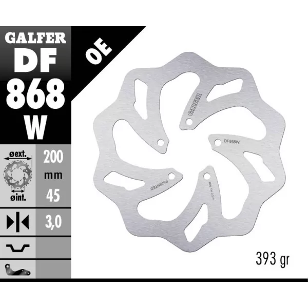 Galfer DF868W Brake Disc Wave Fixed