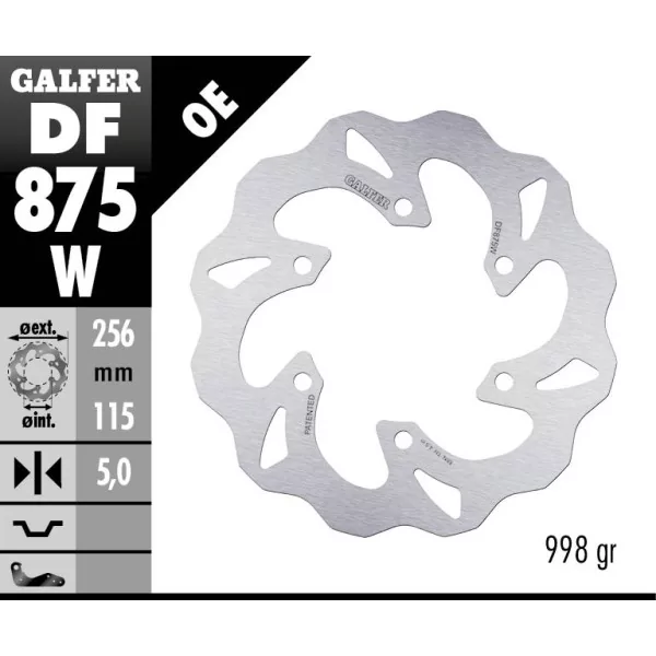 Galfer DF875W Brake Disc Wave Fixed