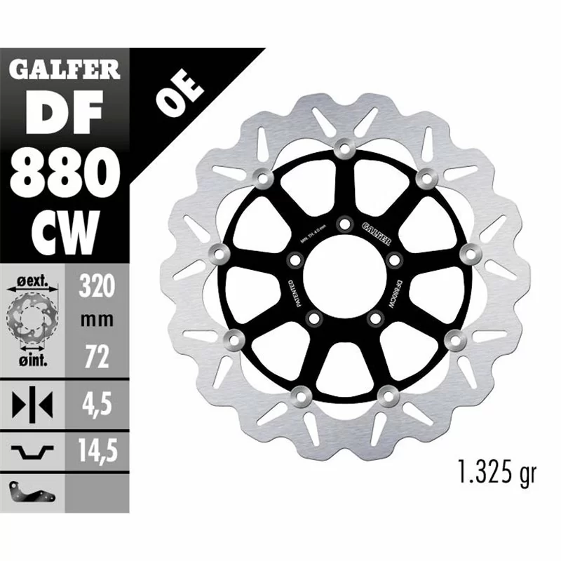 Galfer DF880CW Brake Disc Wave Floating