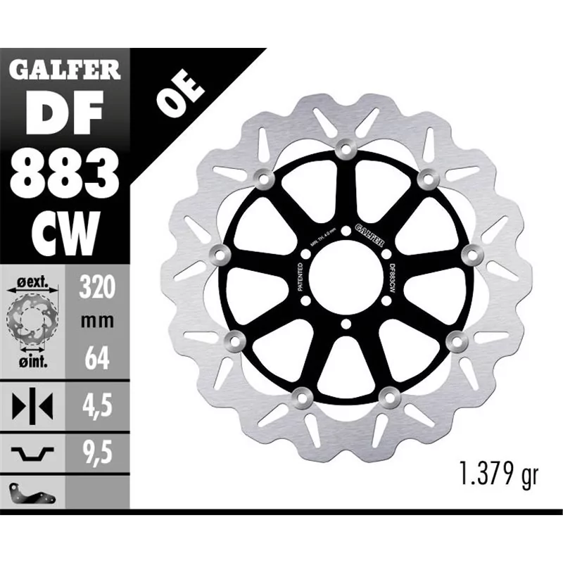 Galfer DF883CW Brake Disc Wave Floating