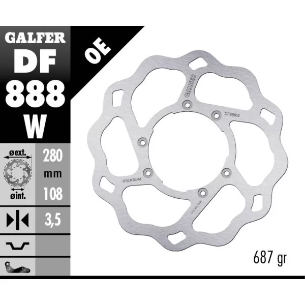 Galfer DF888W Brake Disc Wave Fixed