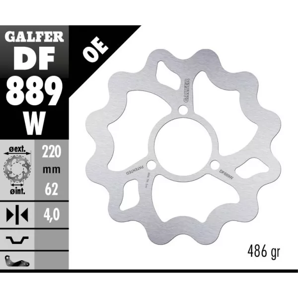 Galfer DF889W Brake Disc Wave Fixed