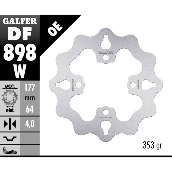 Galfer DF898W Brake Disc Wave Fixed