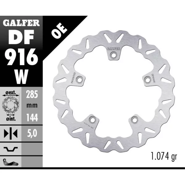 Galfer DF916W Brake Disc Wave Fixed
