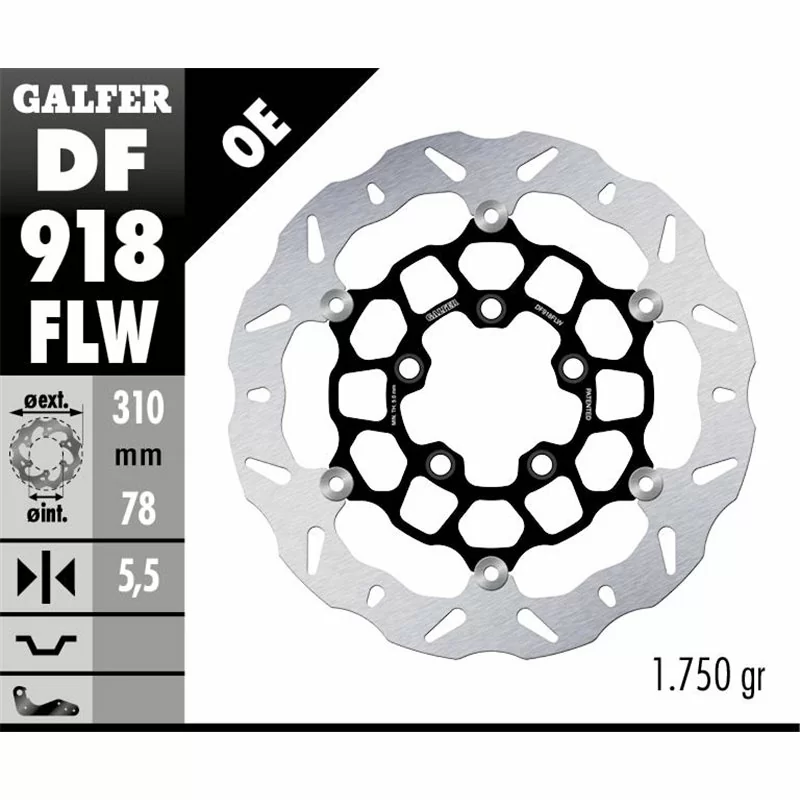 Galfer DF918FLW Brake Disc Wave Floating