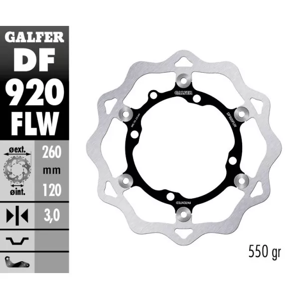 Galfer DF920FLW Disque de Frein Wave Flottant