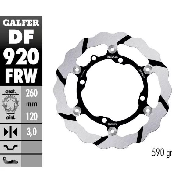 Galfer DF920FRW Brake Disc Wave Floating