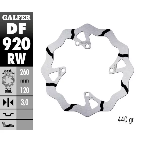 Galfer DF920RW Brake Disc Wave Fixed
