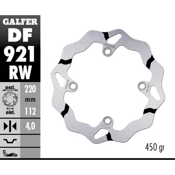 Galfer DF921RW Bremsscheibe Wave Fixiert