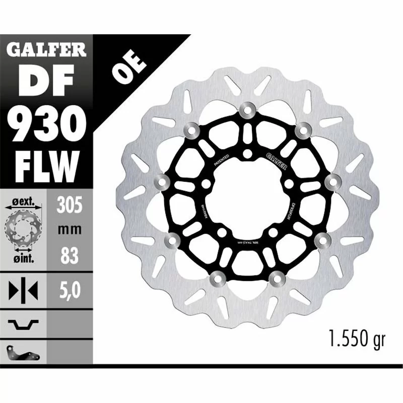 Galfer DF930FLW Disque de Frein Wave Flottant