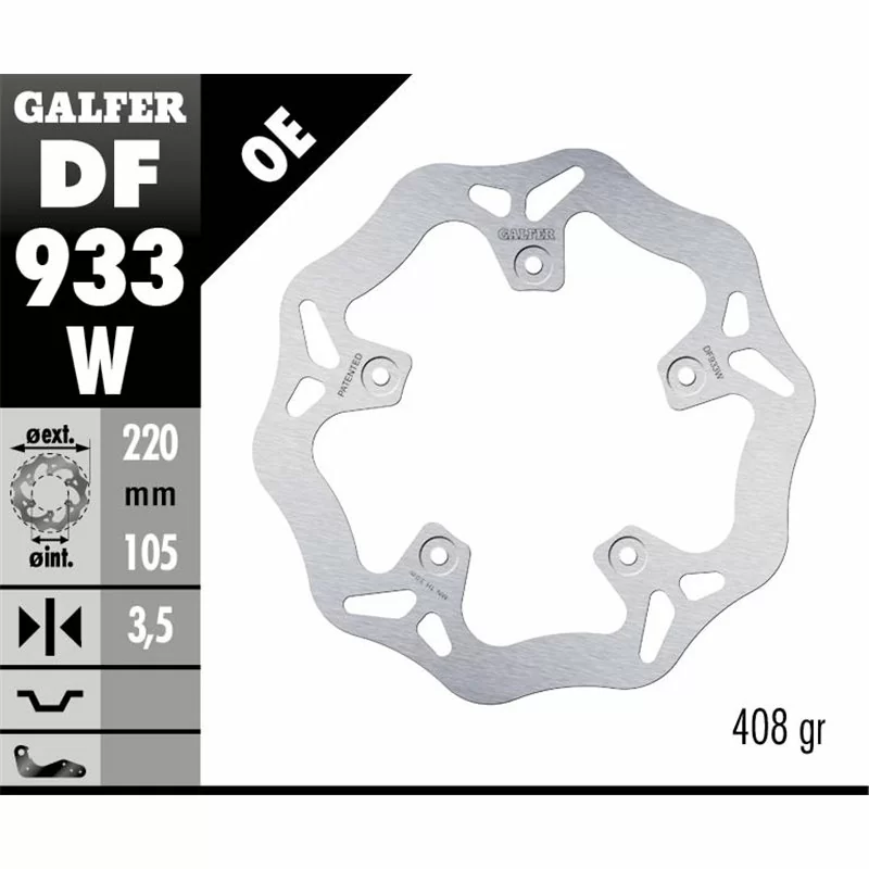Galfer DF933W Brake Disco Wave Fixed
