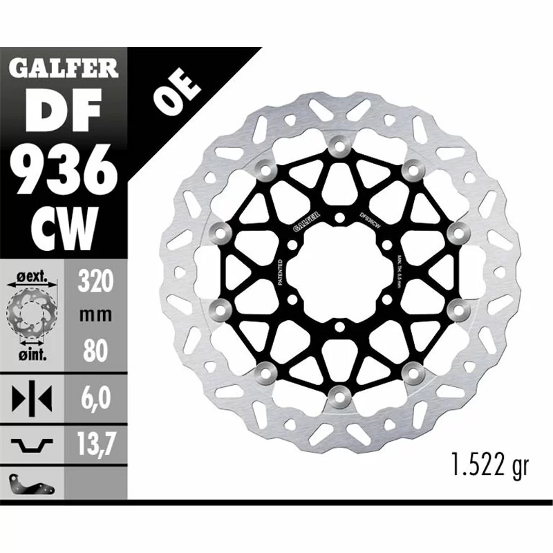 Galfer DF936CW Brake Disc Wave Floating