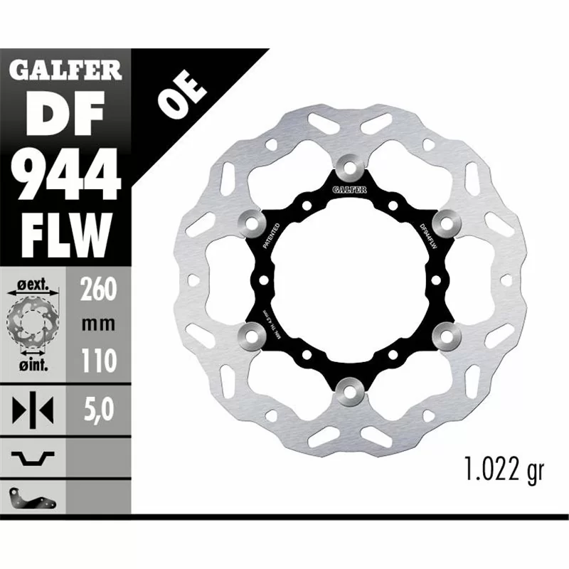 Galfer DF944FLW Brake Disc Wave Floating