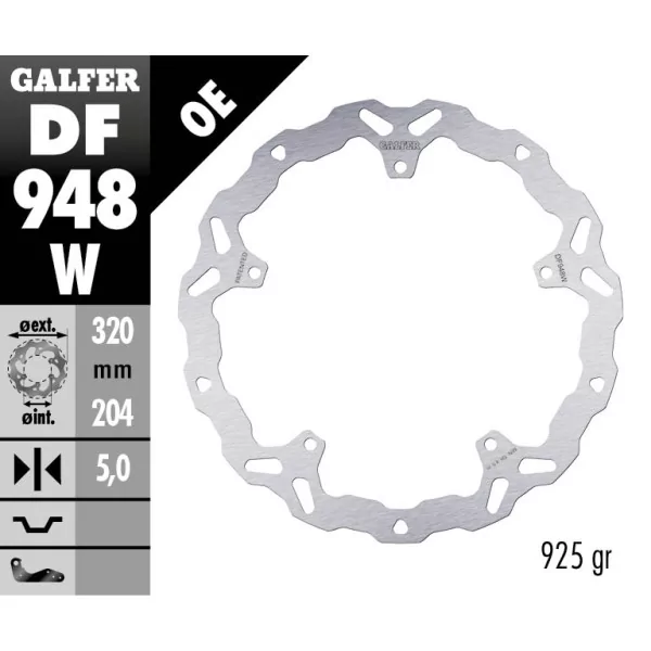 Galfer DF948W Brake Disc Wave Fixed