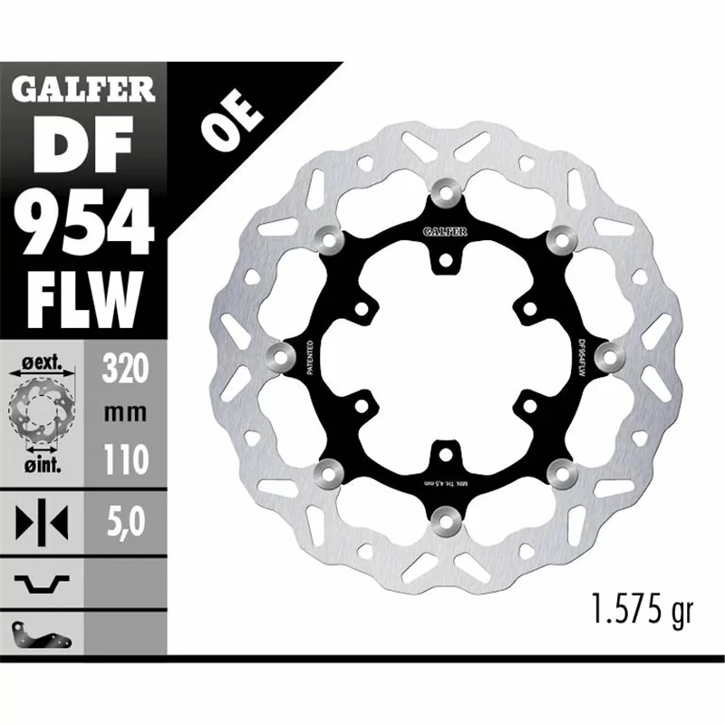 Galfer DF954FLW Brake Disc Wave Floating