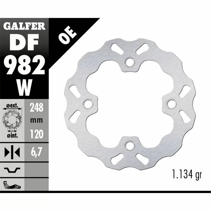 Galfer DF982W Brake Disco Wave Fixed