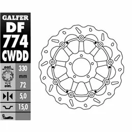 Galfer DF774CWDD Brake Disc Wave Floating
