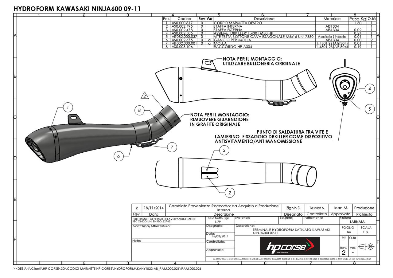 Exhaust Hp Corse Kawasaki Zx6r 09/20