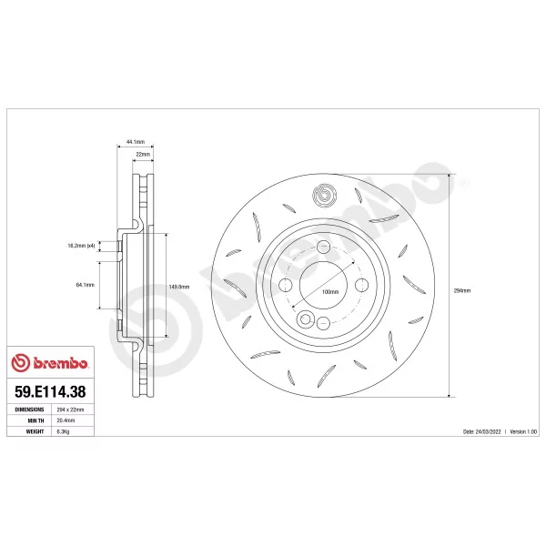 Brake Discs Brembo TY3 59.E114.38