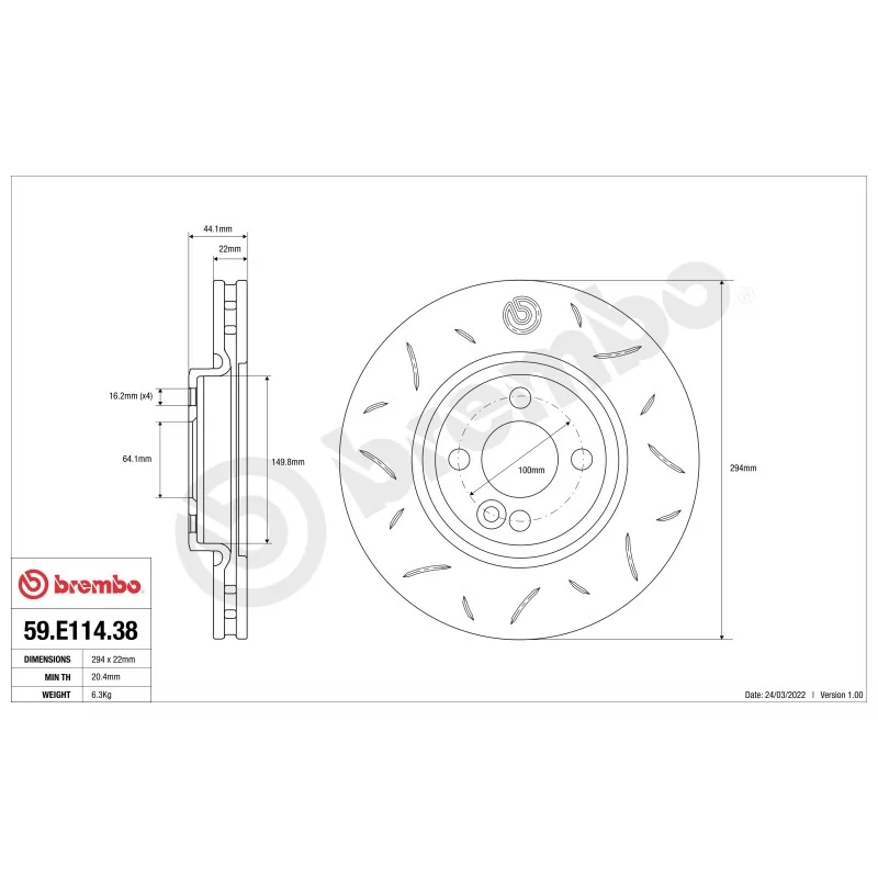 Brake Discs Brembo TY3 59.E114.38