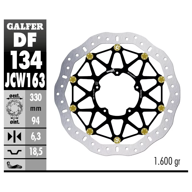 Sport Bremsscheiben Galfer DF134JCW163G03 Sport Bremsscheiben Galfer DF134JCW163G03