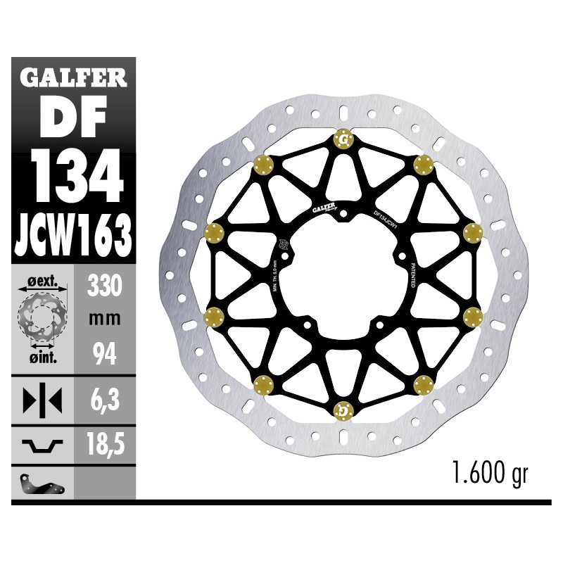 Dischi Freno Galfer DF134JCW163G03 Dischi Freno Galfer DF134JCW163G03