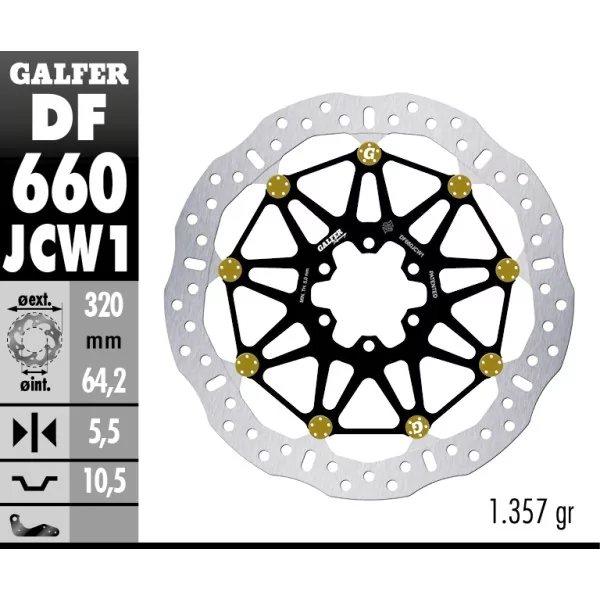 Sport Bremsscheiben Galfer DF660JCW1G03
