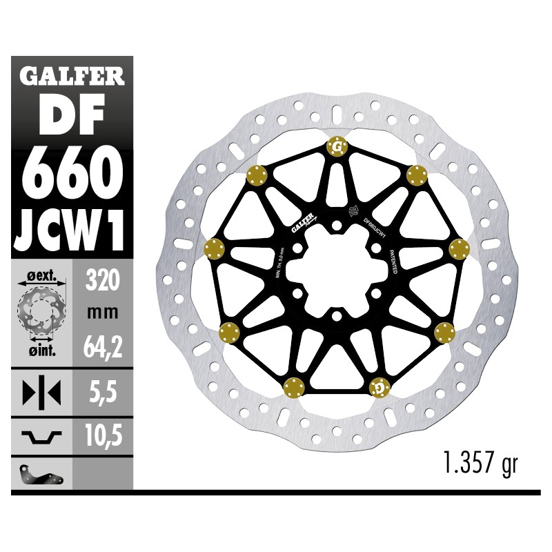 Disques de Frein Sport Galfer DF660JCW1G03 Disques de Frein Sport Galfer DF660JCW1G03