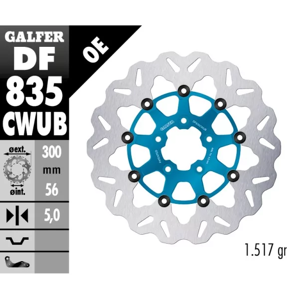 Discos de Freno Galfer DF835CWUB