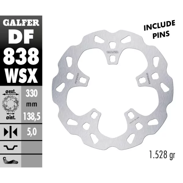 Discos de Freno Galfer DF838WSX