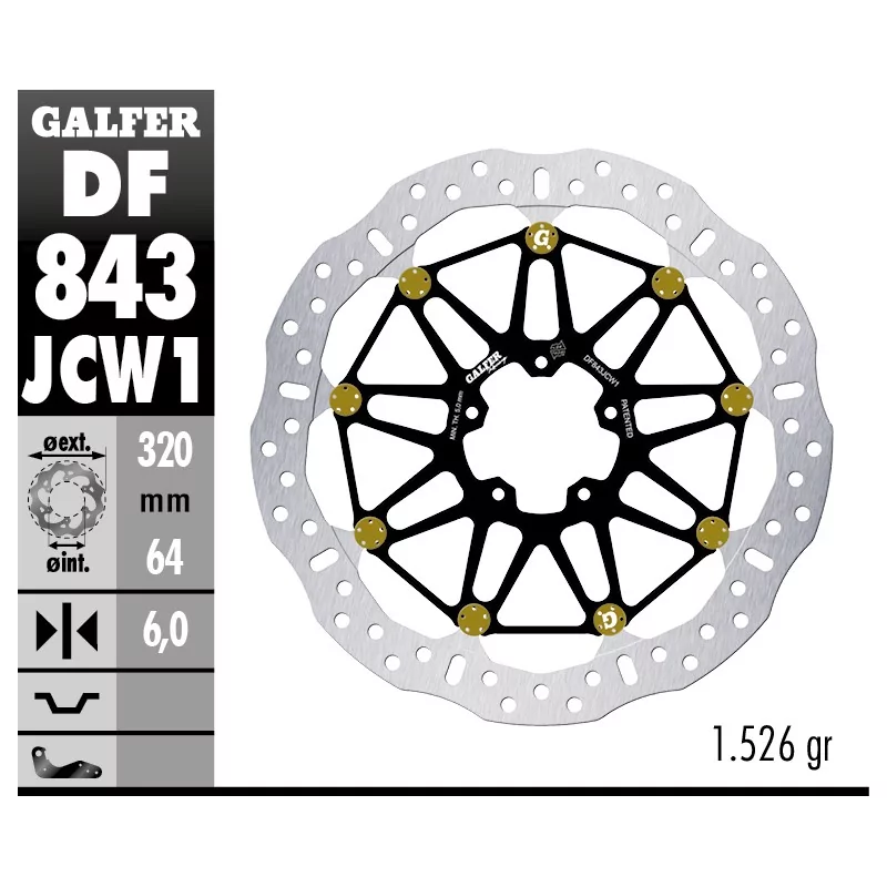 Brake Discs Galfer DF843JCW1G03 Brake Discs Galfer DF843JCW1G03