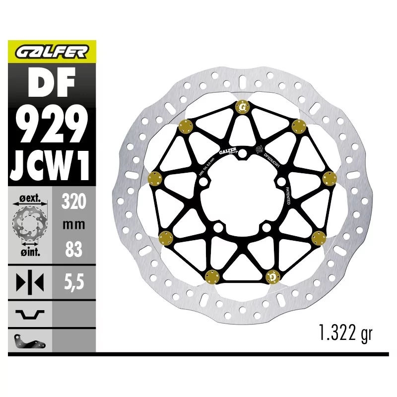 Disques de Frein Sport Galfer DF929JCW1G03 Disques de Frein Sport Galfer DF929JCW1G03
