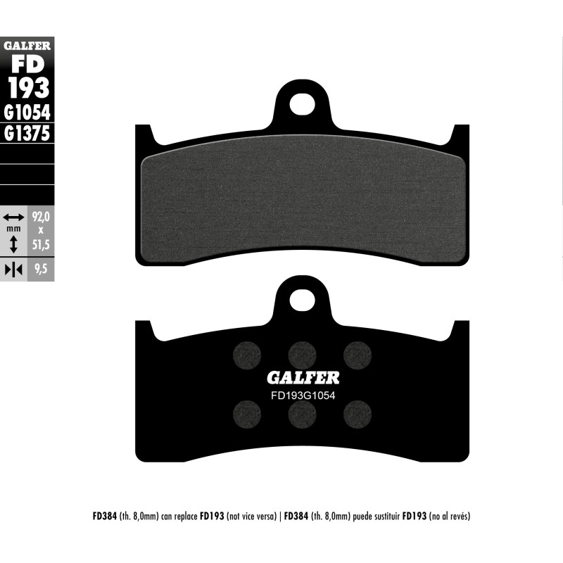 Pastiglie Freno Galfer FD193G1054 Pastiglie Freno Galfer FD193G1054