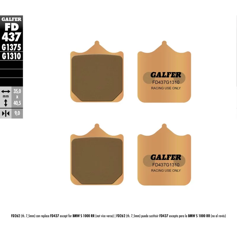 Pastillas de Freno Galfer FD437G1310 Pastillas de Freno Galfer FD437G1310