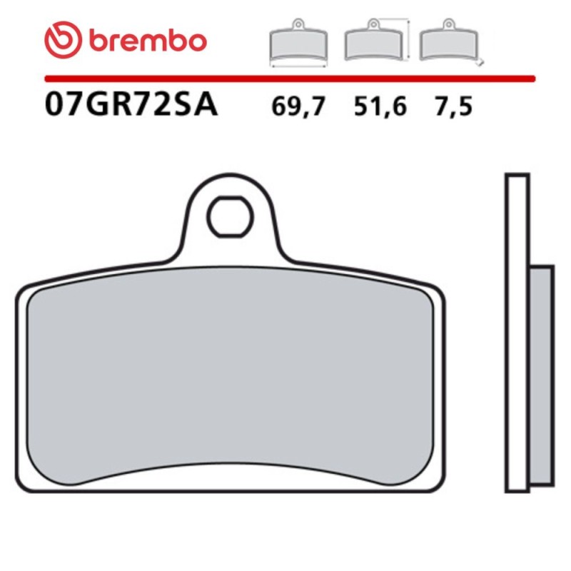 Plaquettes de Frein Moto Brembo 07GR72SA Plaquettes de Frein Moto Brembo 07GR72SA