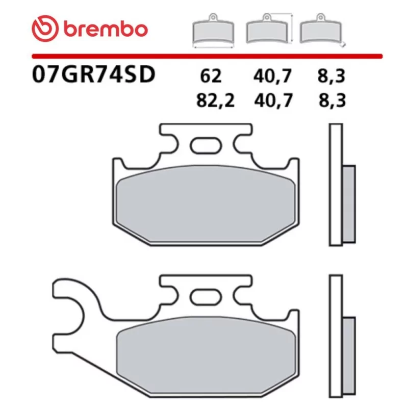 Motorcycle Brake Pads Brembo 07GR74SD Motorcycle Brake Pads Brembo 07GR74SD
