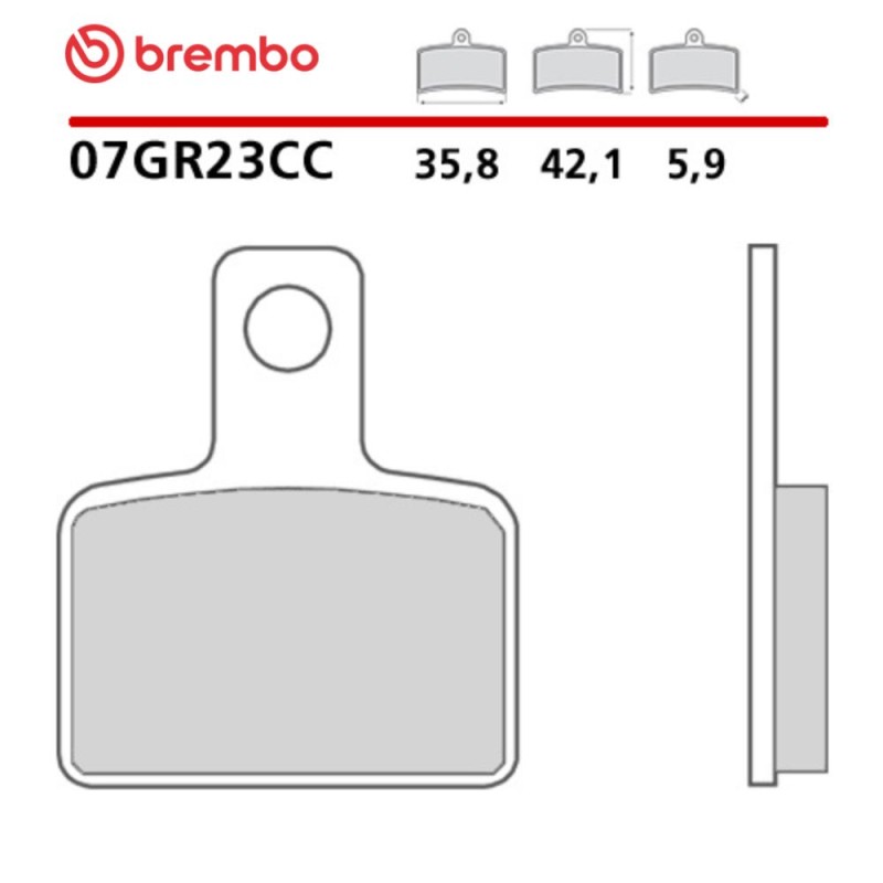 Plaquettes de Frein Moto Brembo 07GR23CC Plaquettes de Frein Moto Brembo 07GR23CC