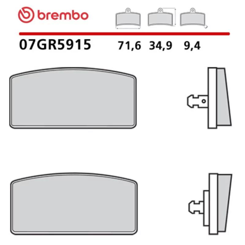Plaquettes de Frein Moto Brembo 07GR5915 Plaquettes de Frein Moto Brembo 07GR5915