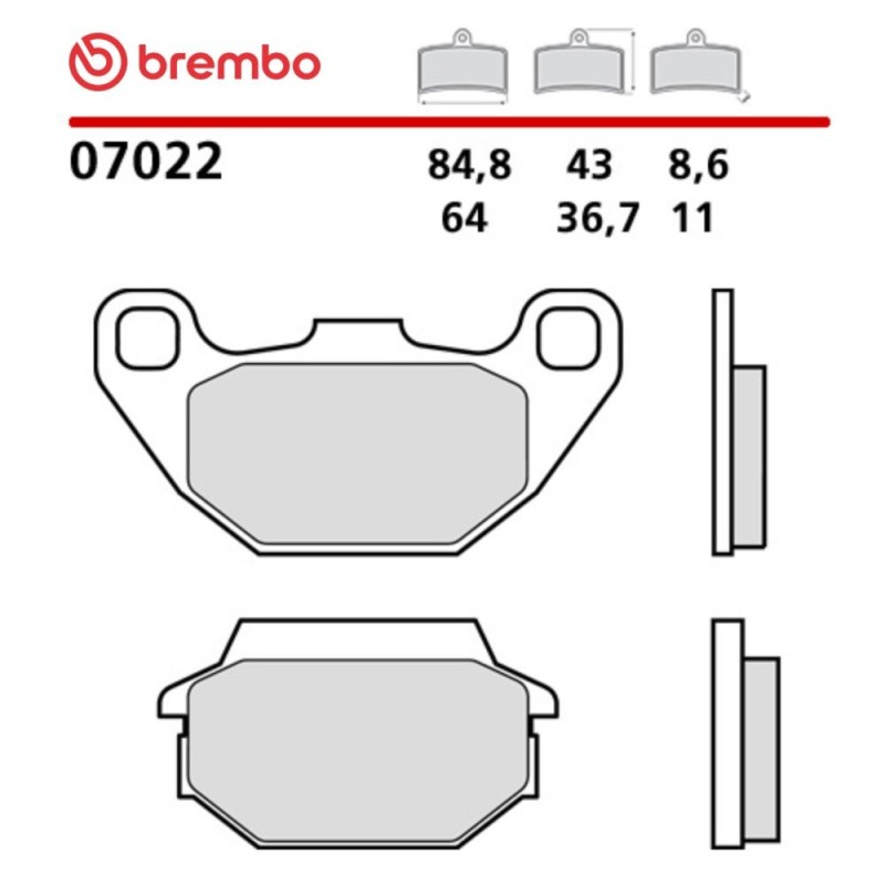 Motorcycle Brake Pads Brembo 07022 Motorcycle Brake Pads Brembo 07022