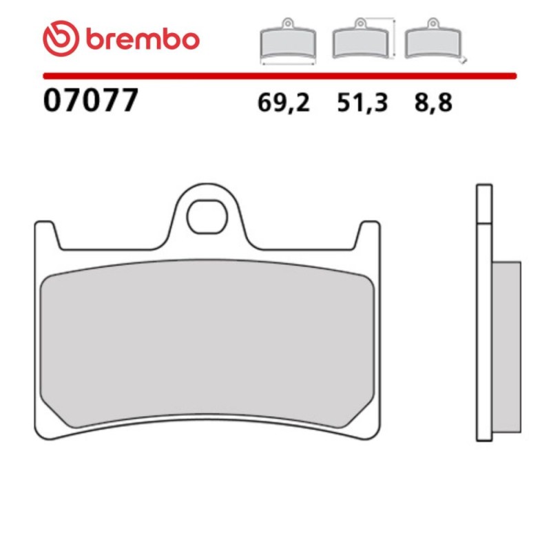 Motorcycle Brake Pads Brembo 07077 Motorcycle Brake Pads Brembo 07077