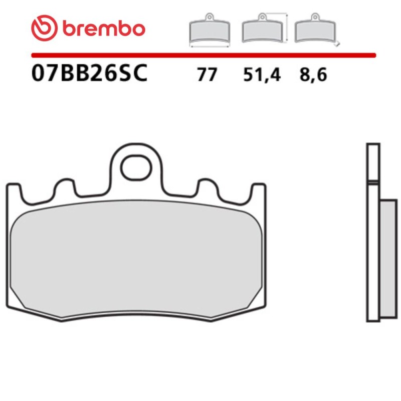 Motorcycle Brake Pads Brembo 07BB26LA Motorcycle Brake Pads Brembo 07BB26LA