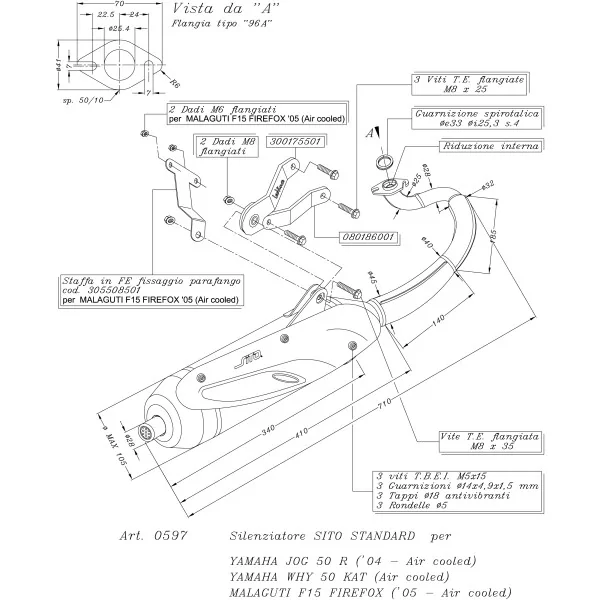 Echappement Leovince Yamaha JOG R 50 air cooled