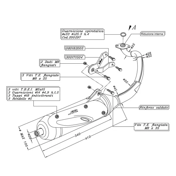 Exhaust Leovince Yamaha NEO'S 50 2 stroke