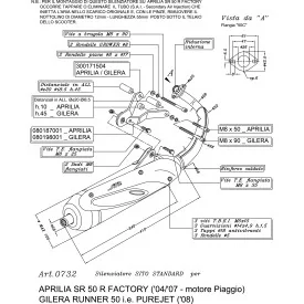 Escape Leovince Aprilia SR 50 R FACTORY Piaggio engine
