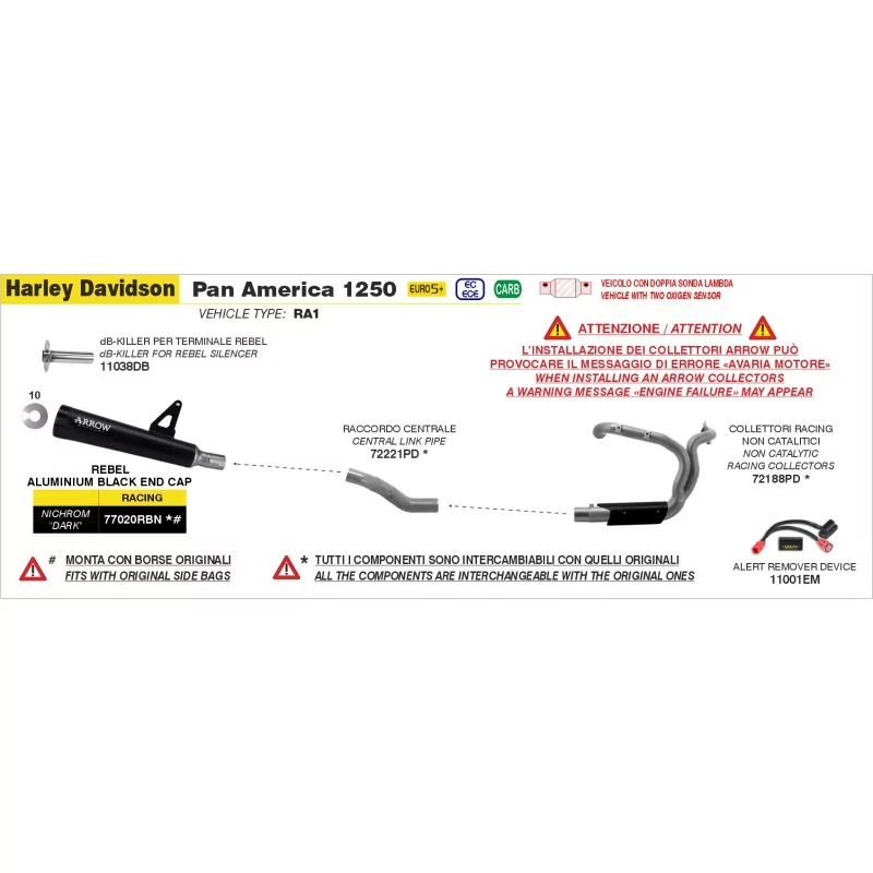 Arrow HD Pan America 1250 2026- 72221PD Conector central